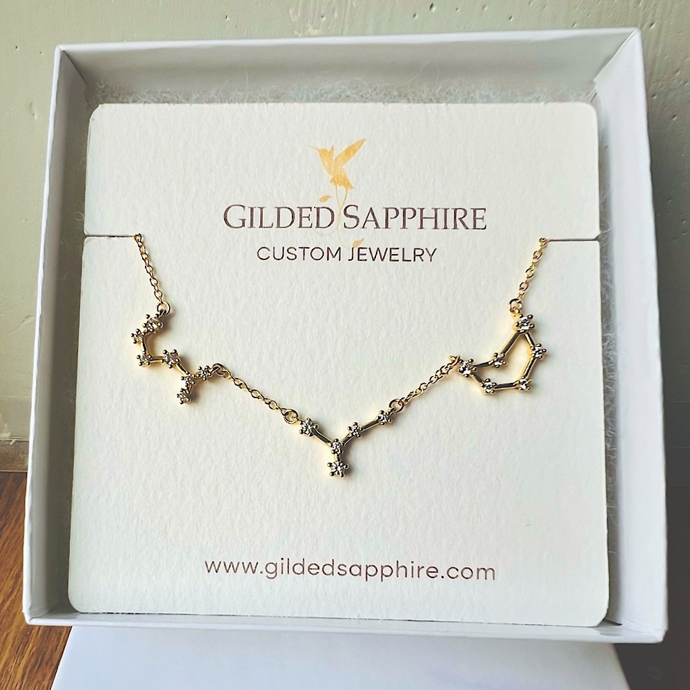 Zodiac Constellation Necklace 14K Gold Filled with Scorpio~Cancer~Capricorn